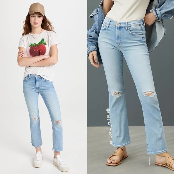 Mother Jeans size 26 Outsider Ankle Chew Crop Flare‎ Poisoned Petals Floral Y2K - Picture 1 of 11
